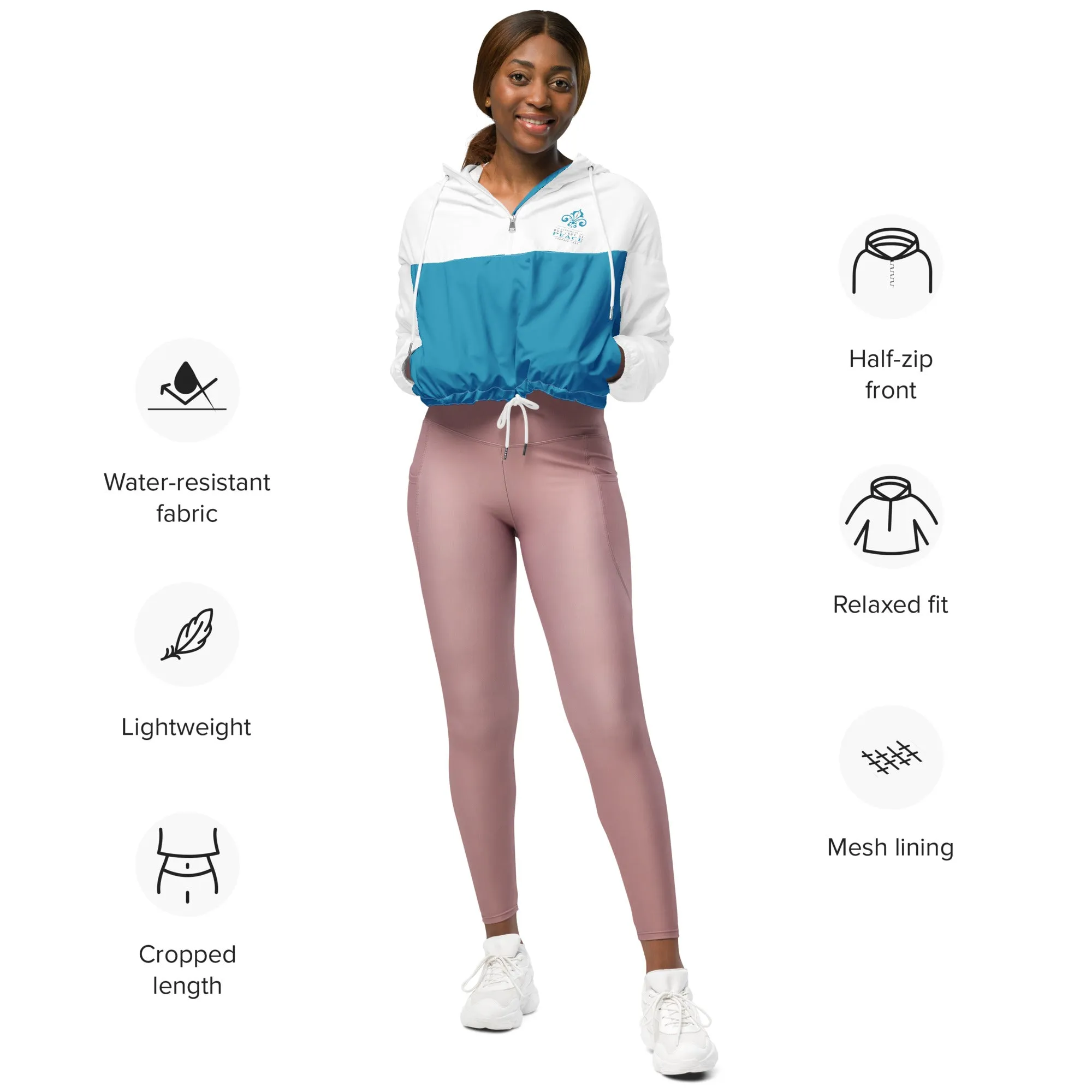 Snooty Fox art Women’s Cropped Windbreaker - OLP