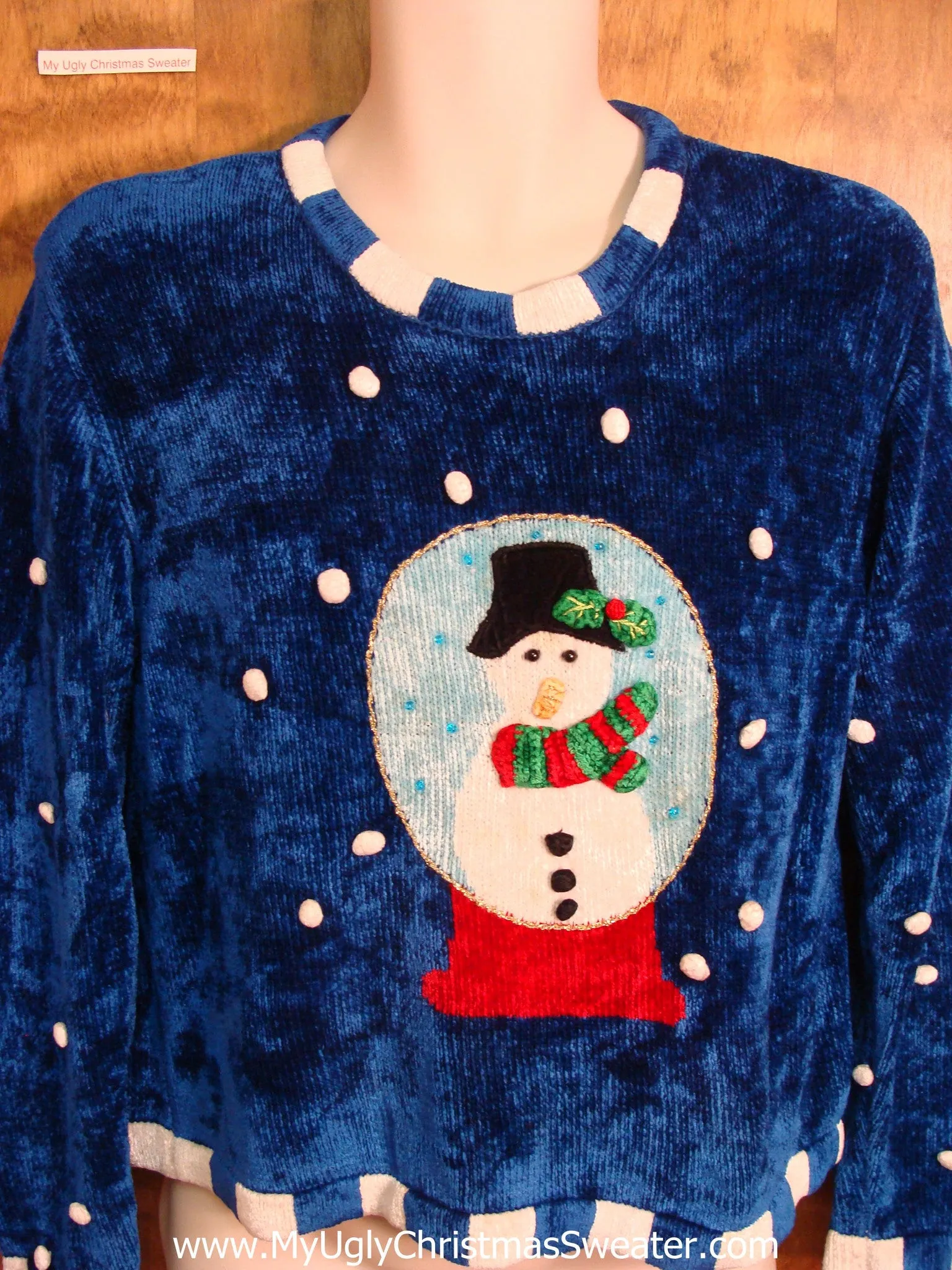 Snowman Snowglobe Soft 80s Ugly Christmas Sweater