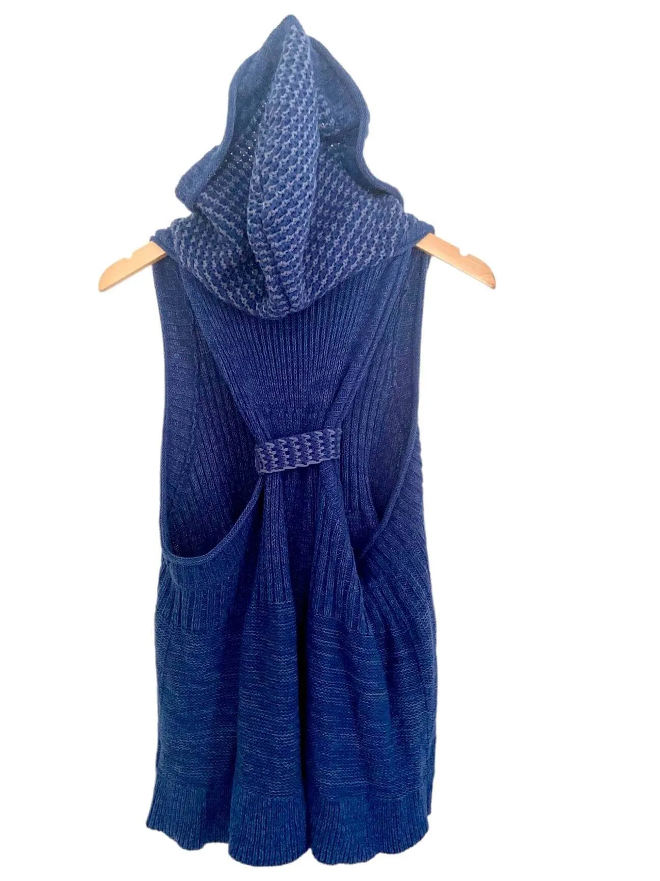 Soft Autumn Blue Hooded Sweater Vest
