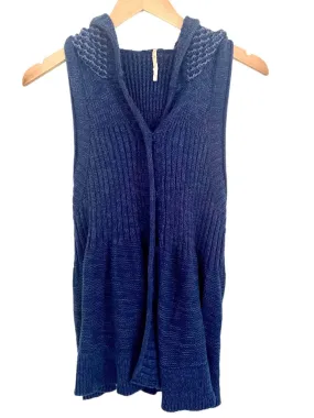 Soft Autumn Blue Hooded Sweater Vest
