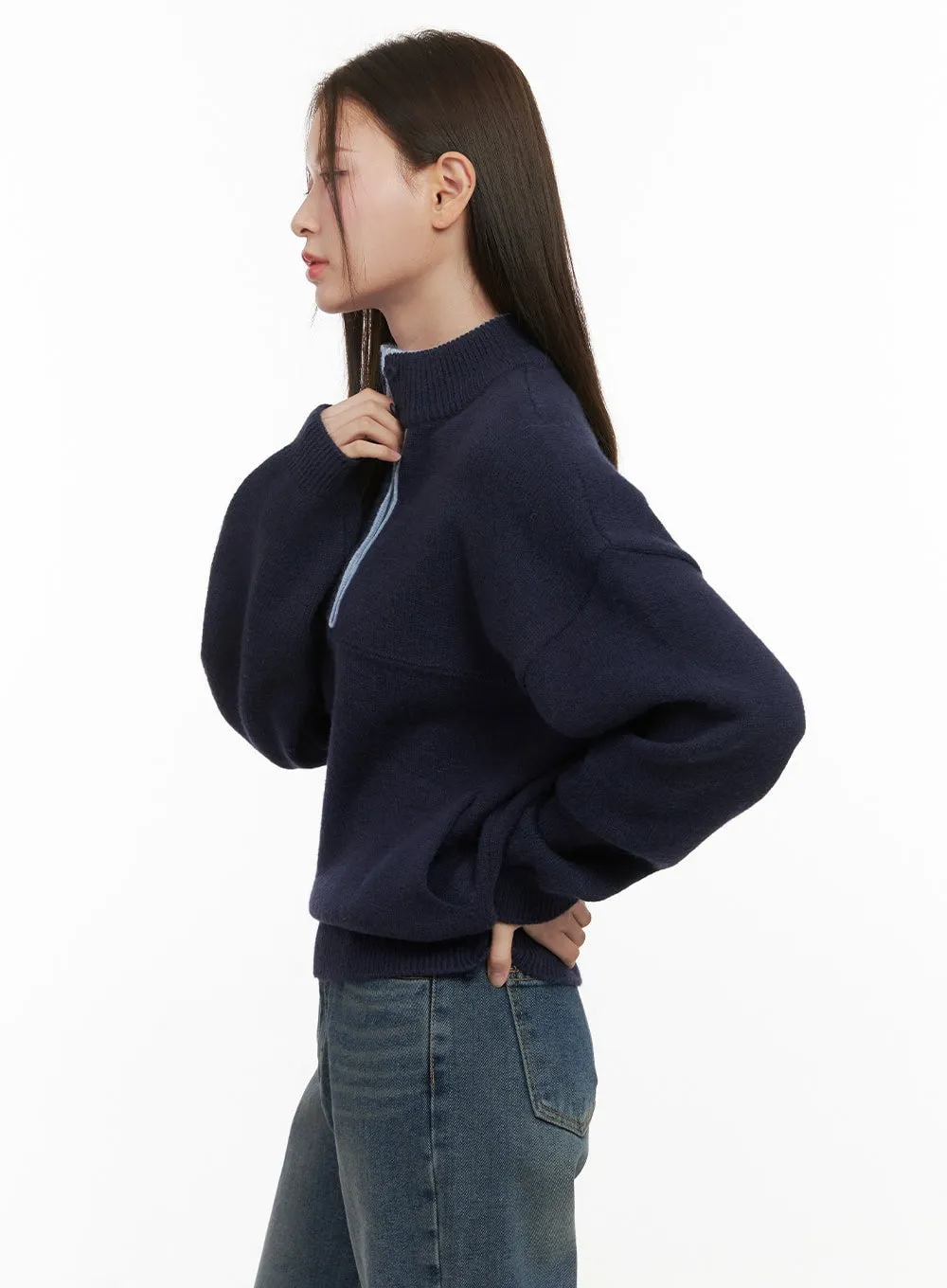 Soft Half Button Sweater OD412