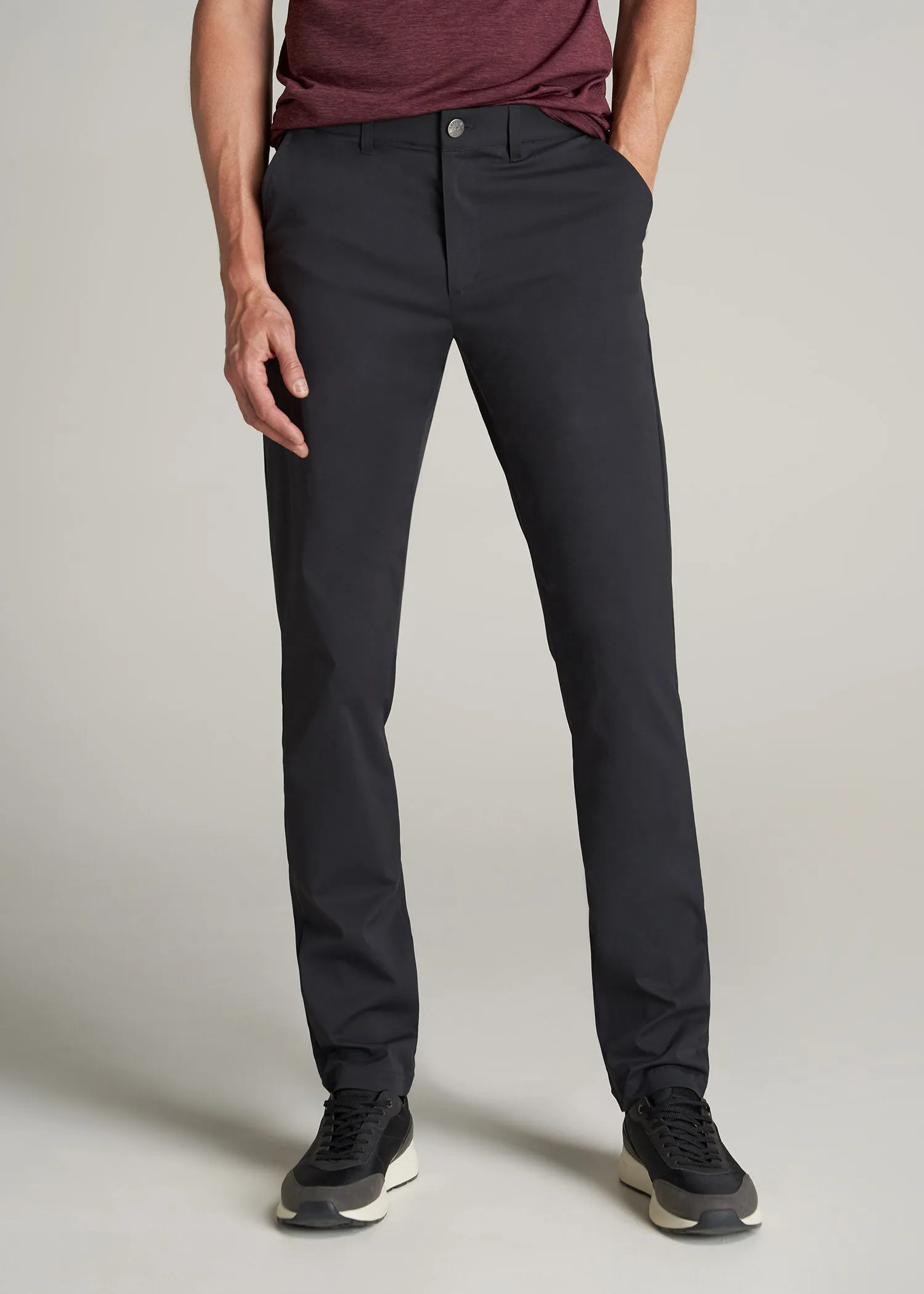 TAPERED FIT Traveler Chino Pants for Tall Men in Black