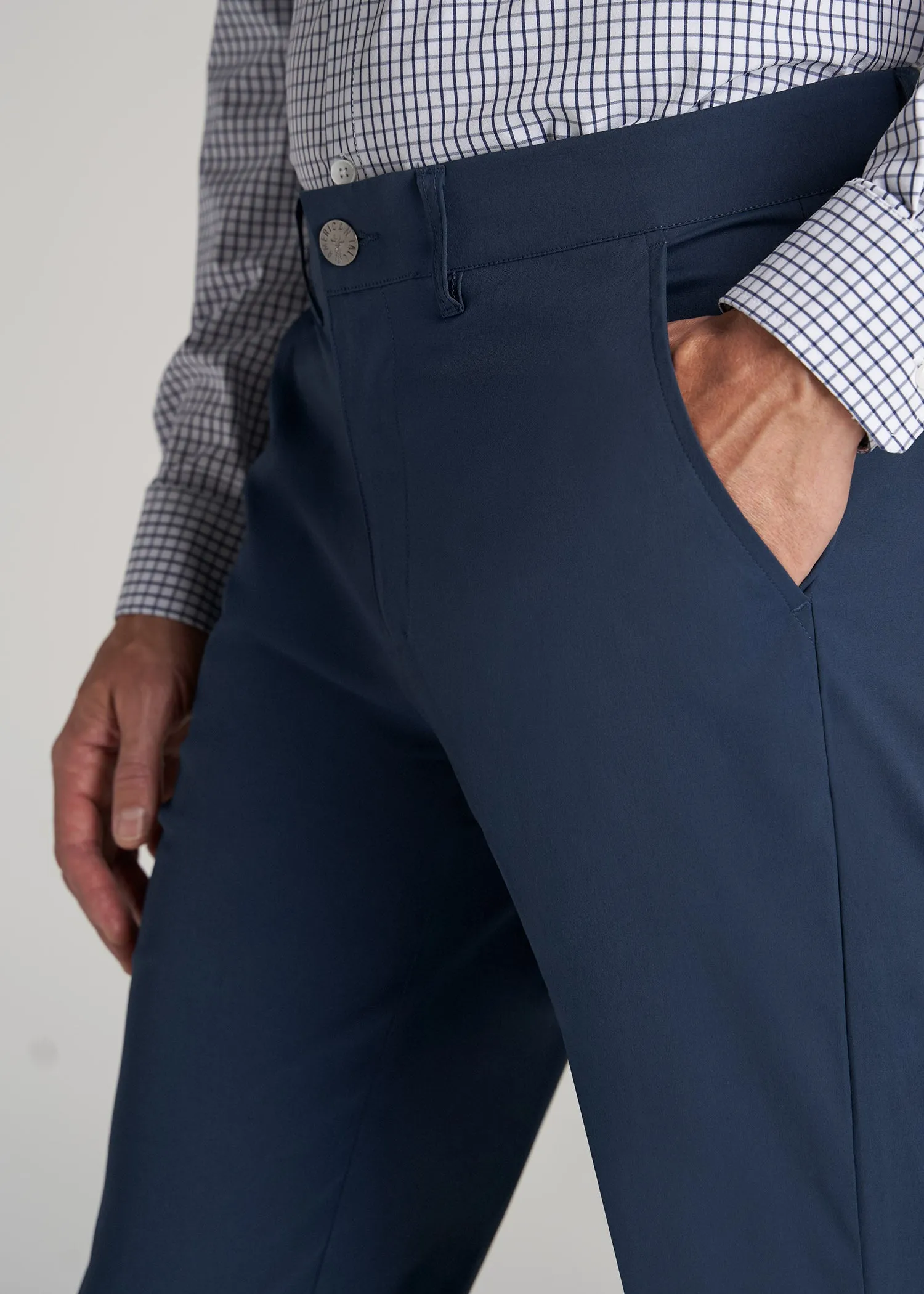 TAPERED FIT Traveler Chino Pants for Tall Men in Marine Navy