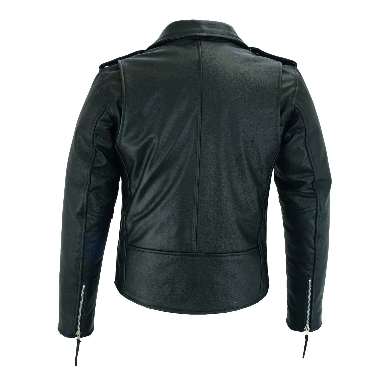 Terminator Style Mens Black Leather Marlon Brando Biker Motorcycle Jacket