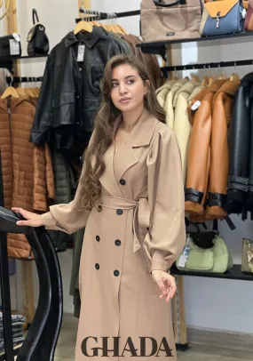 Trench long en beige foncé