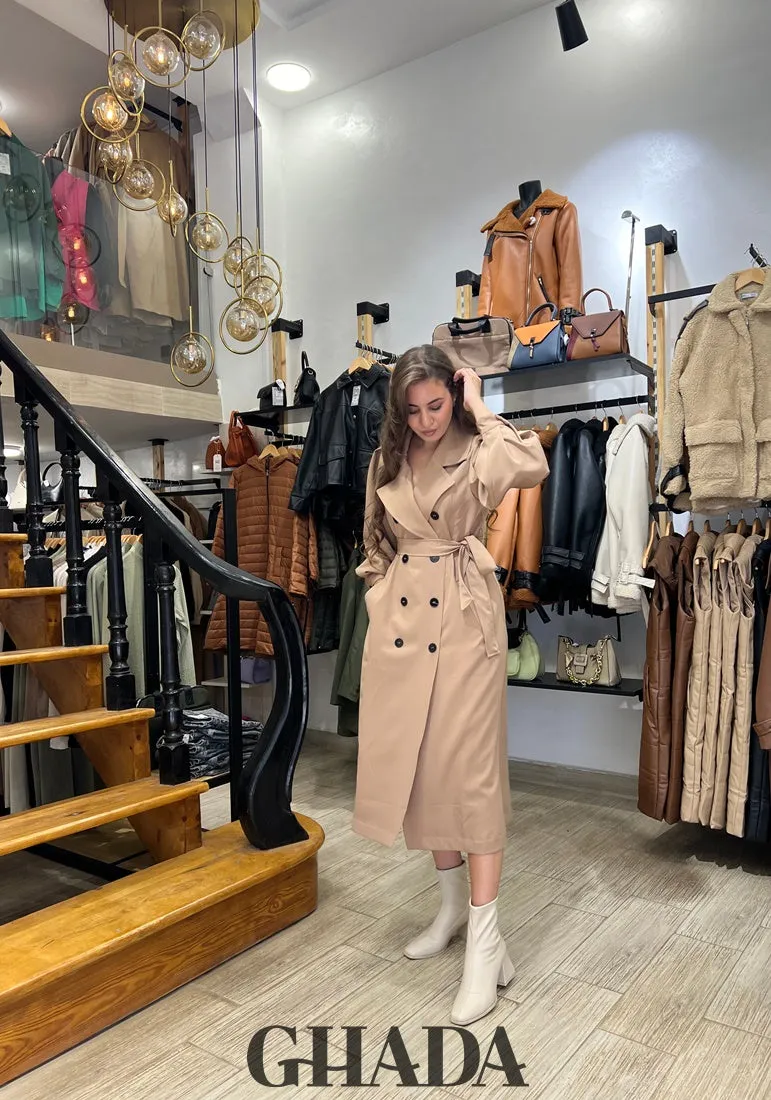 Trench long en beige foncé