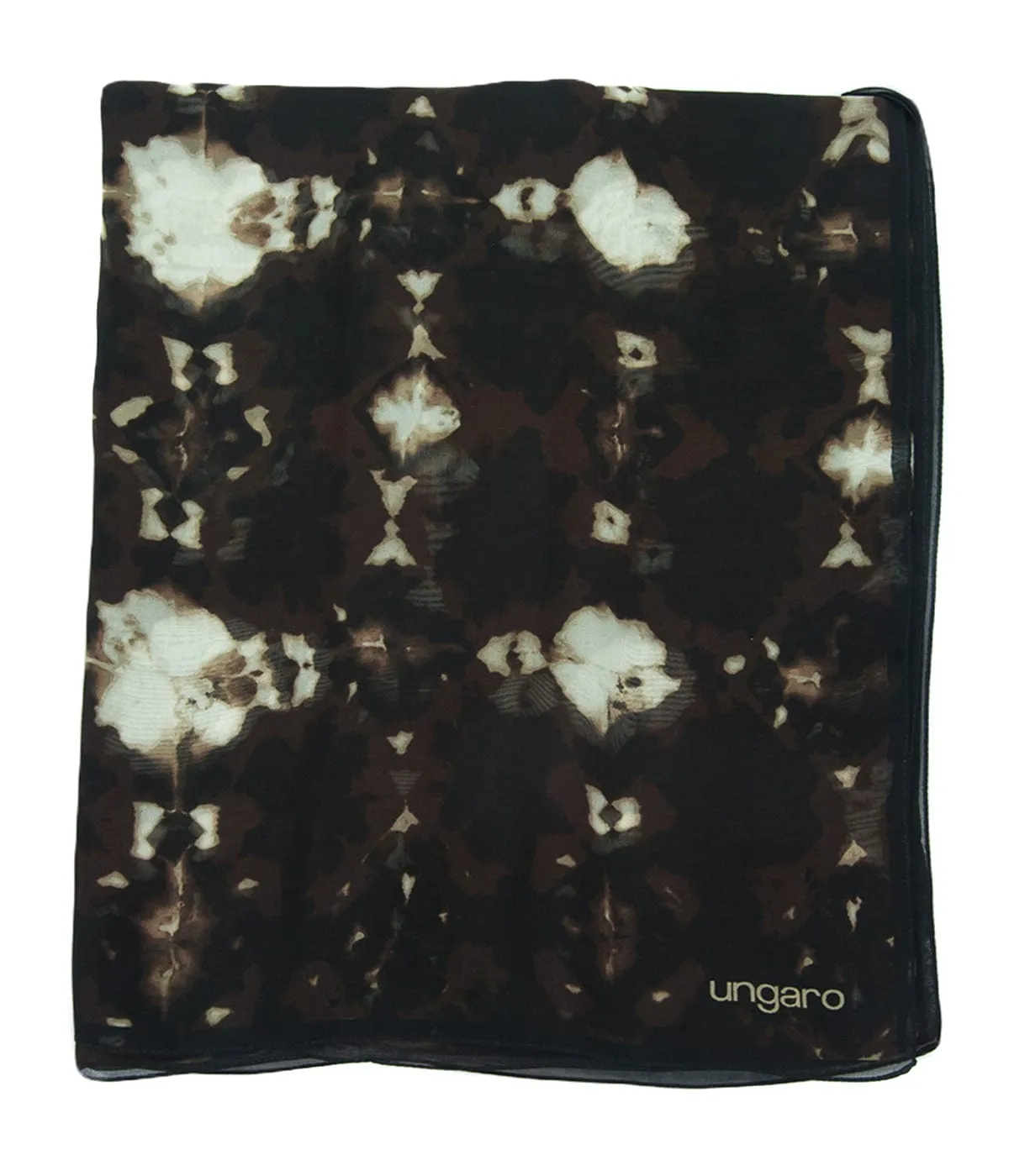 Ungaro UN7018 S7789 Tie Dye Print Brown Silk Scarf