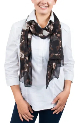 Ungaro UN7018 S7789 Tie Dye Print Brown Silk Scarf