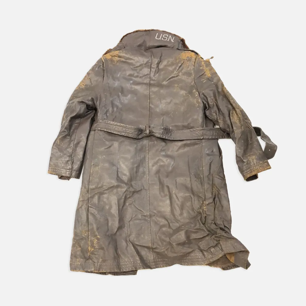 Vintage Leather Trench Jacket