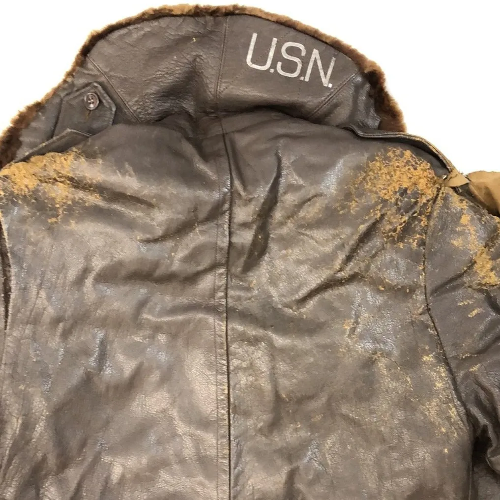 Vintage Leather Trench Jacket