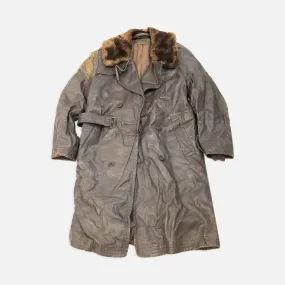 Vintage Leather Trench Jacket
