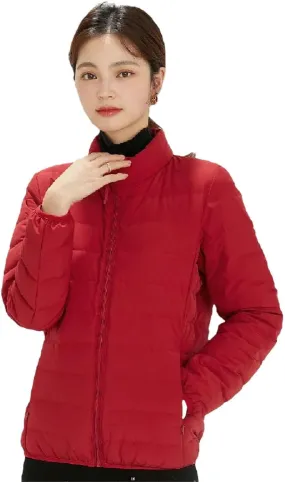 Women Short Puffer Jacket White Duck Down Slim Fit Ultra-Light Parka