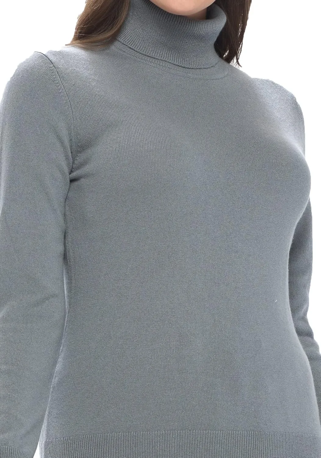 Women's 100% Cashmere Soft Long Sleeve Turtleneck Sweater