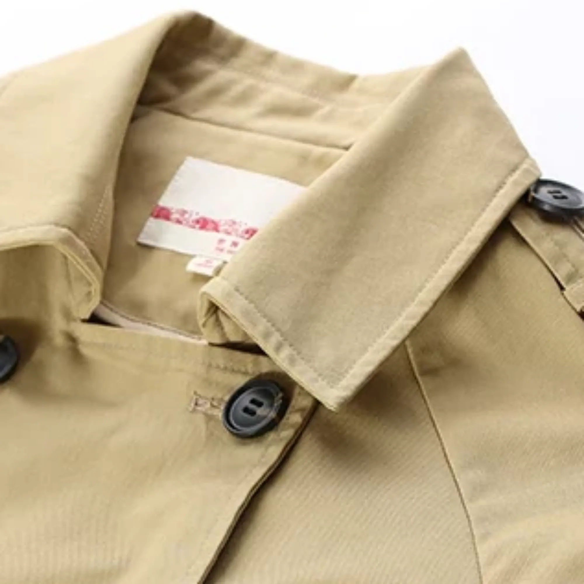 Women's Casual Cotton Long Trench With Buttons