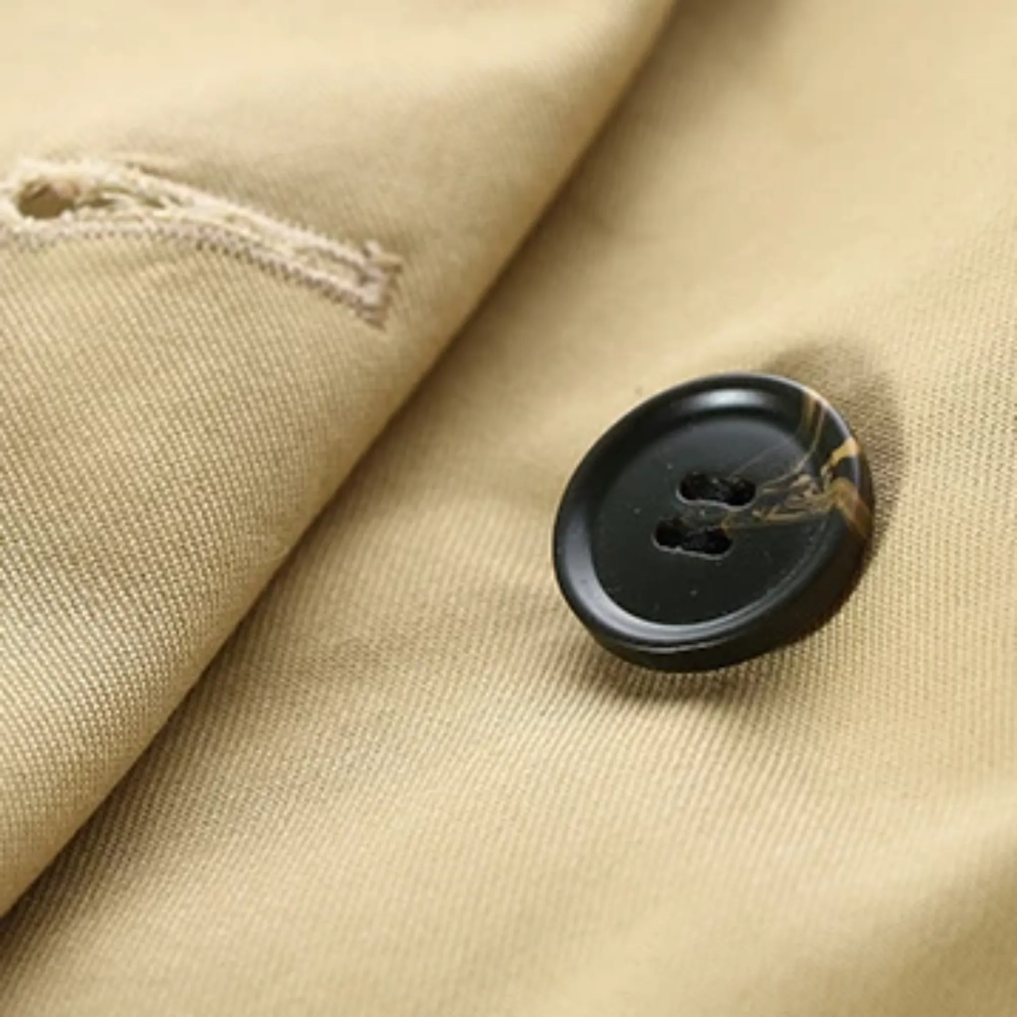 Women's Casual Cotton Long Trench With Buttons