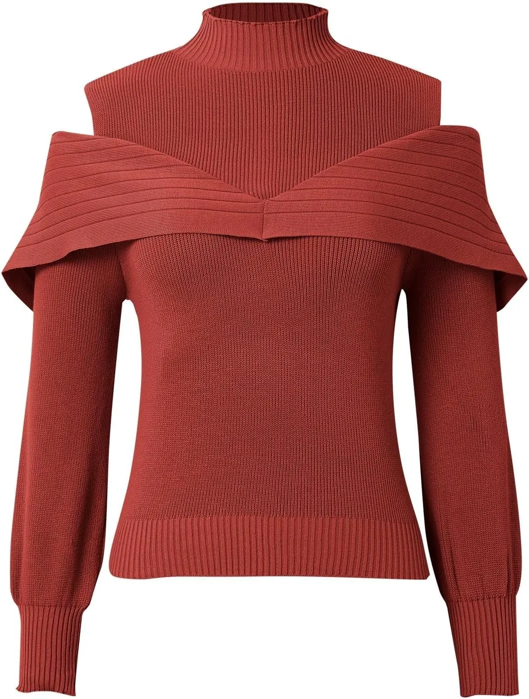 Womens Off Shoulder Sweaters Turtleneck Oversized Batwing Sweaters Sexy Pullover Knit Sweater Thin V Neck Sweater