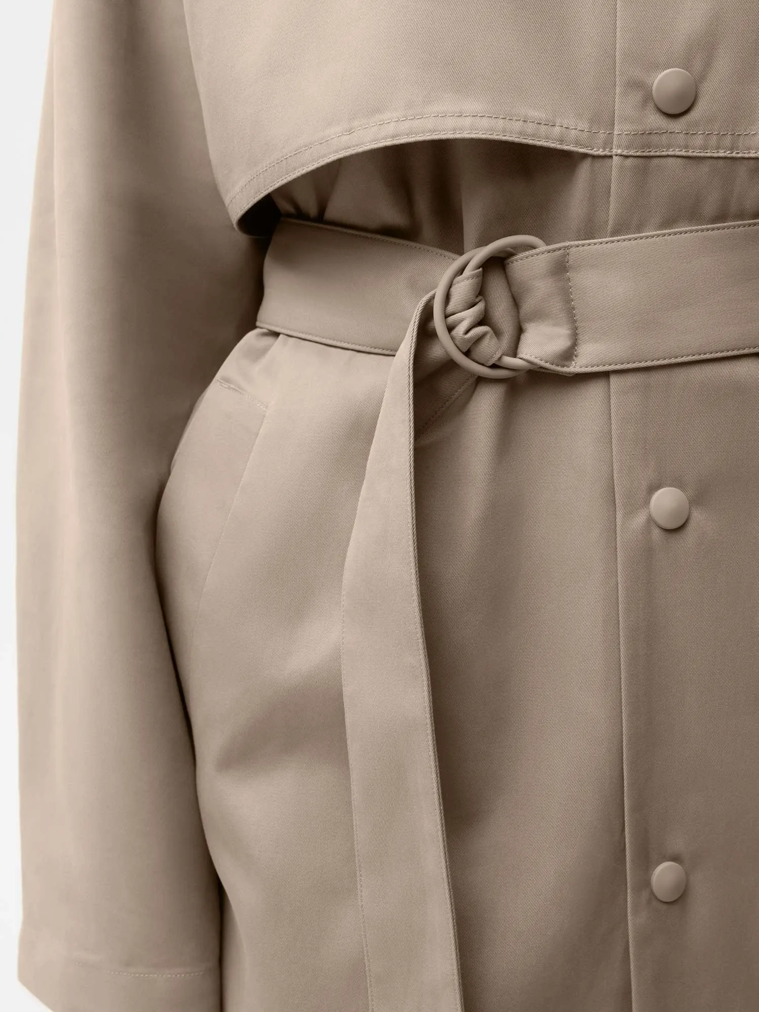 Womens Organic Cotton Trench Coat-taupe