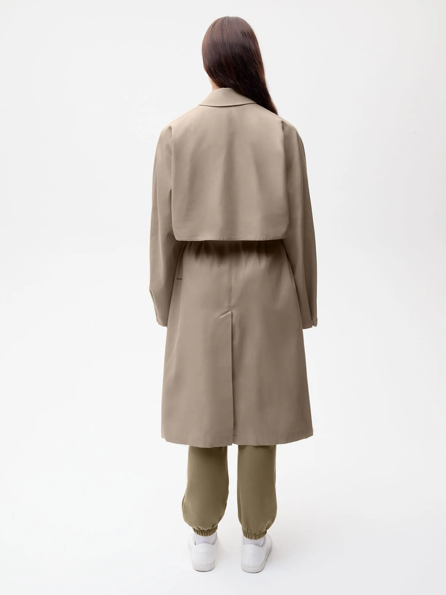 Womens Organic Cotton Trench Coat-taupe