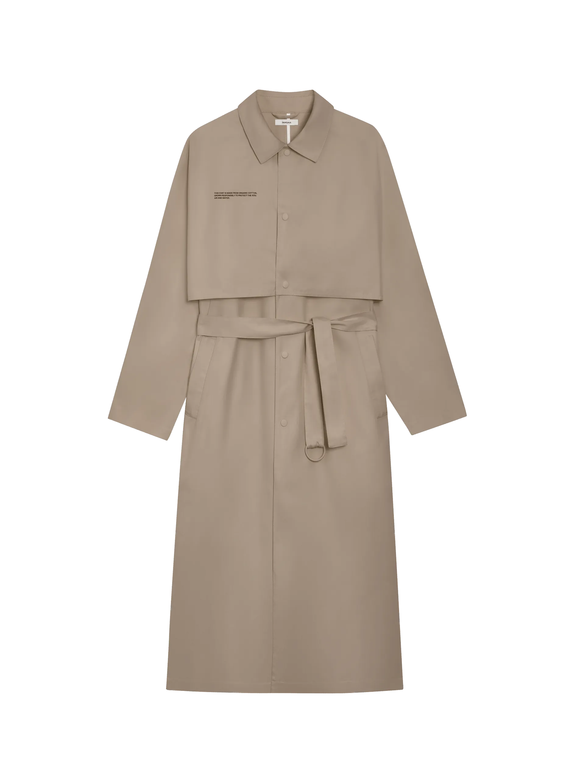 Womens Organic Cotton Trench Coat-taupe