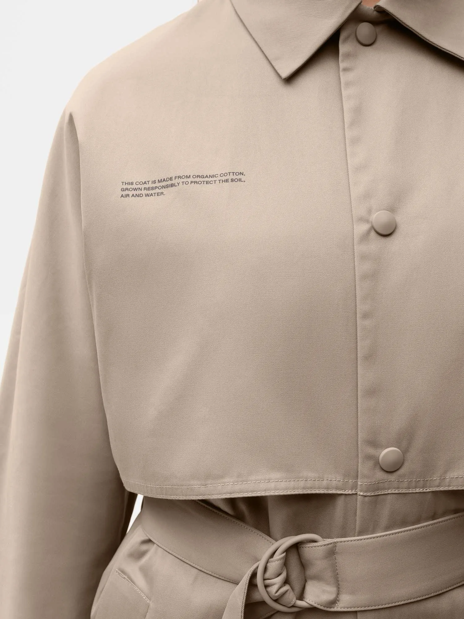 Womens Organic Cotton Trench Coat-taupe
