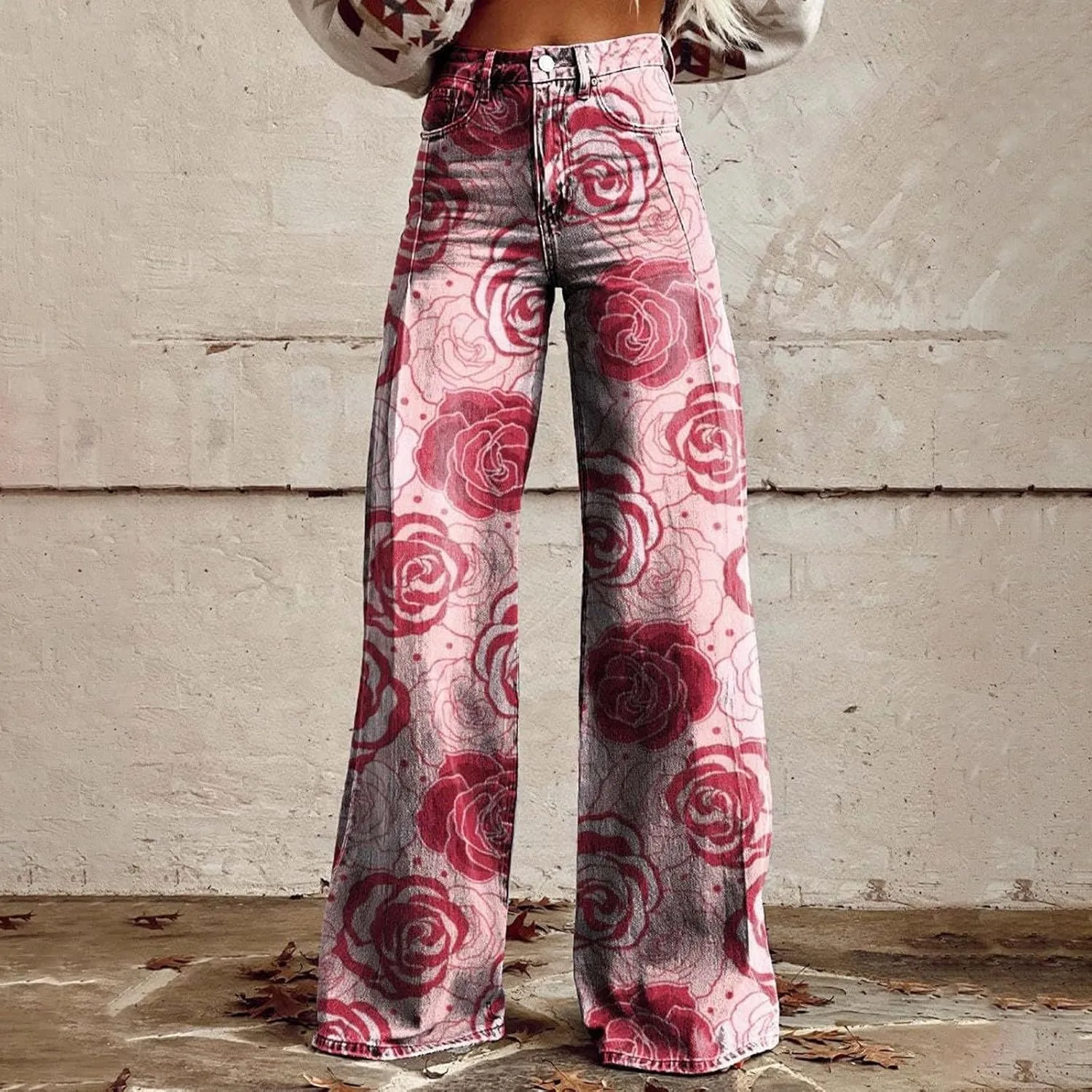 Womens Oversized Plus Size Sweatpant Jeans Summer Vintage High Waisted Stretchy Wide Leg Denim Pants Y2K Cute Bottoms