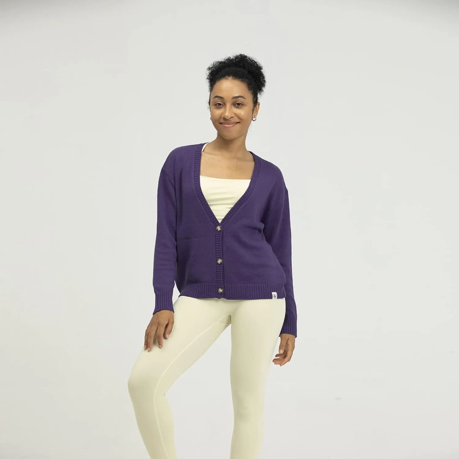Women's Polylana Cashmere V Neck Oversized Cardigan Essentials Sweater with Long Sleeve