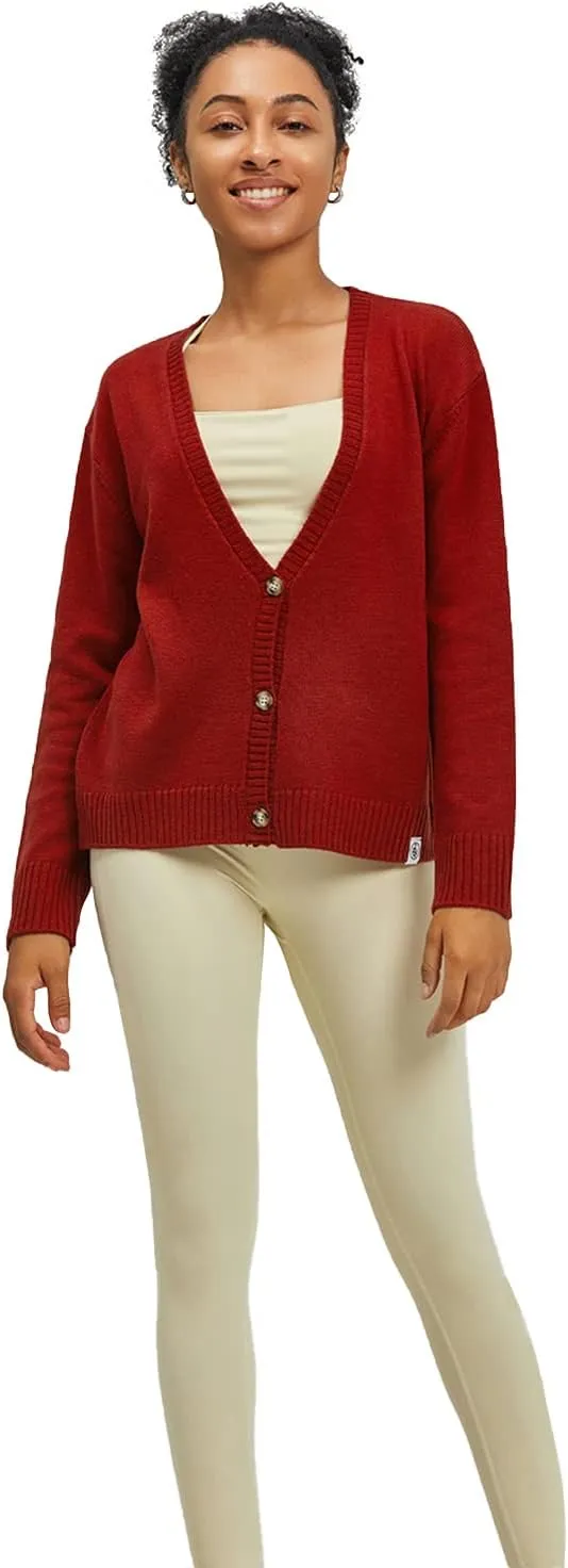 Women's Polylana Cashmere V Neck Oversized Cardigan Essentials Sweater with Long Sleeve