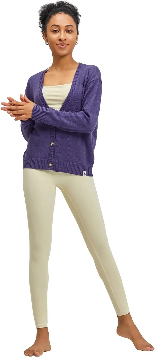 Women's Polylana Cashmere V Neck Oversized Cardigan Essentials Sweater with Long Sleeve