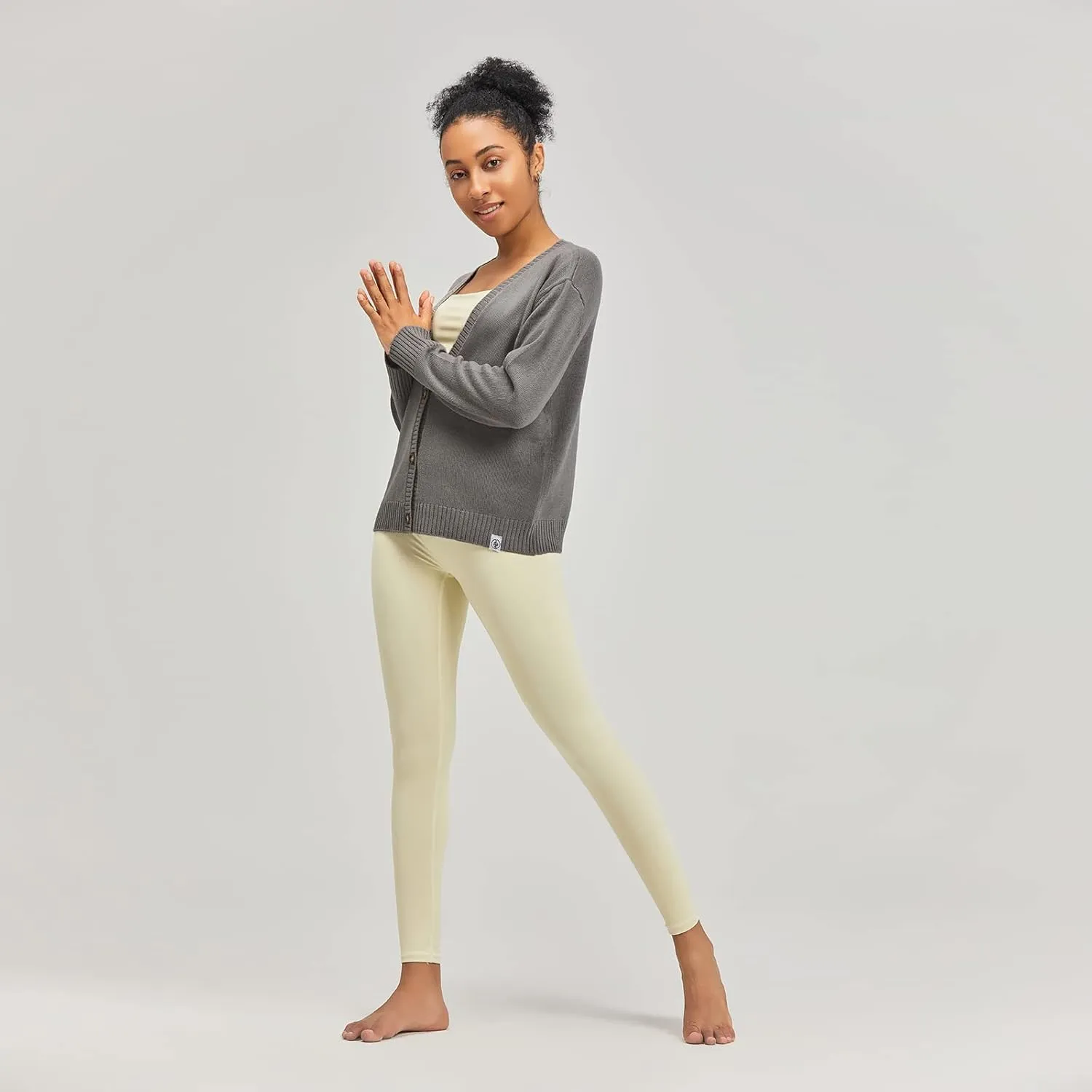 Women's Polylana Cashmere V Neck Oversized Cardigan Essentials Sweater with Long Sleeve