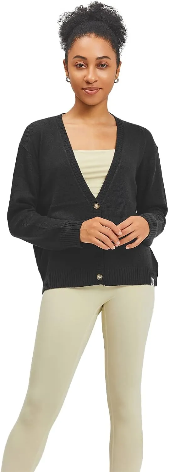 Women's Polylana Cashmere V Neck Oversized Cardigan Essentials Sweater with Long Sleeve