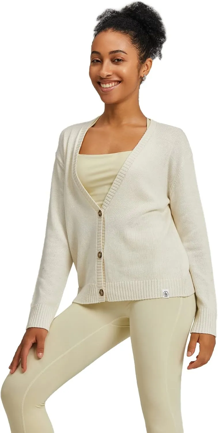 Women's Polylana Cashmere V Neck Oversized Cardigan Essentials Sweater with Long Sleeve