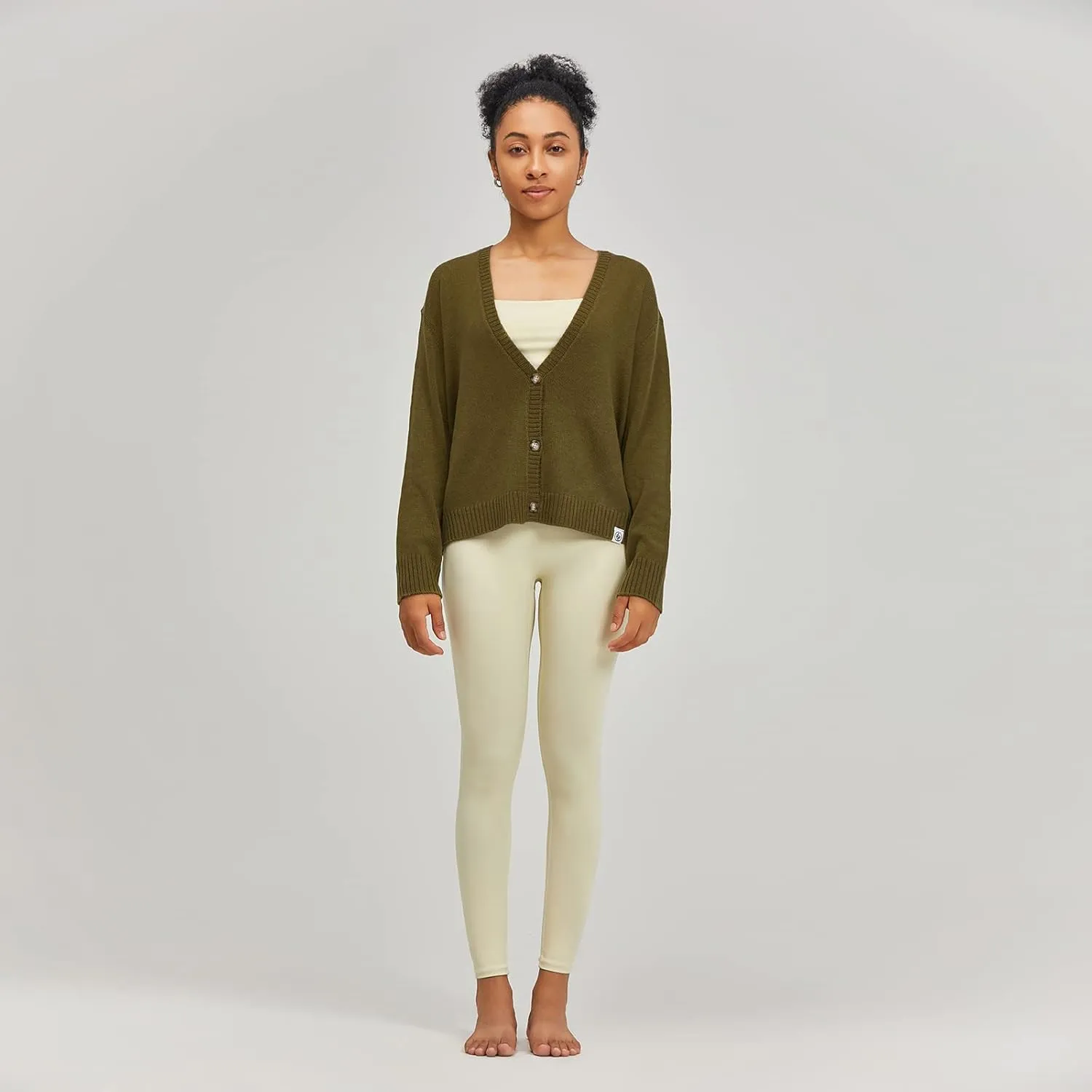 Women's Polylana Cashmere V Neck Oversized Cardigan Essentials Sweater with Long Sleeve