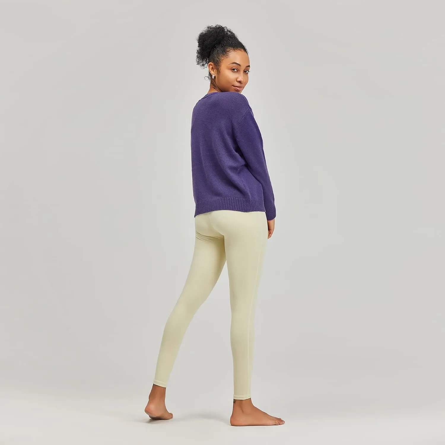 Women's Polylana Cashmere V Neck Oversized Cardigan Essentials Sweater with Long Sleeve