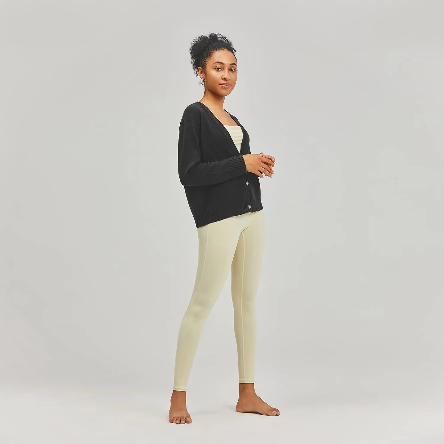 Women's Polylana Cashmere V Neck Oversized Cardigan Essentials Sweater with Long Sleeve