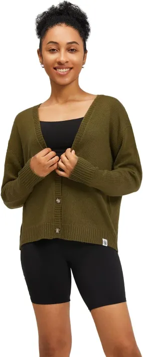 Women's Polylana Cashmere V Neck Oversized Cardigan Essentials Sweater with Long Sleeve