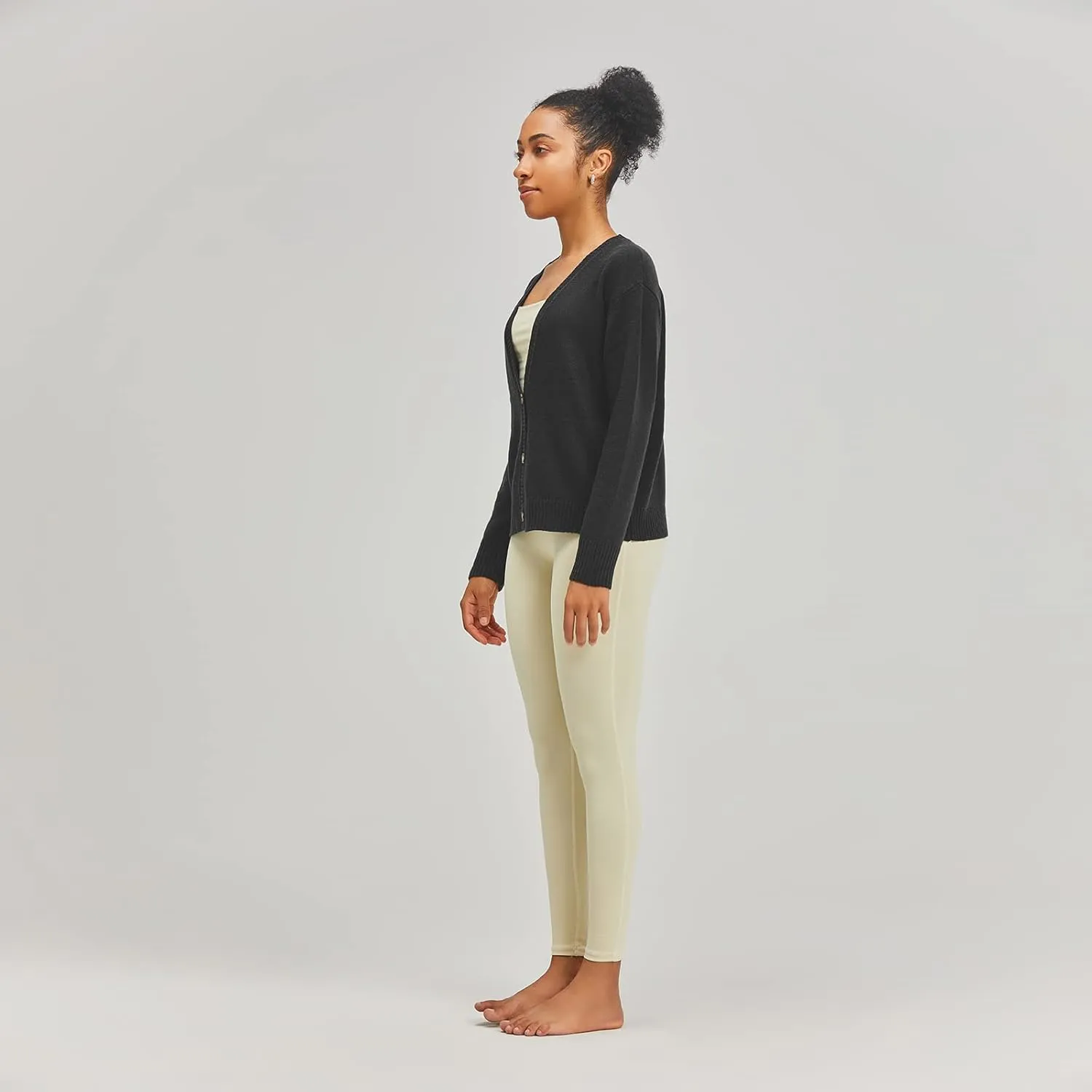 Women's Polylana Cashmere V Neck Oversized Cardigan Essentials Sweater with Long Sleeve