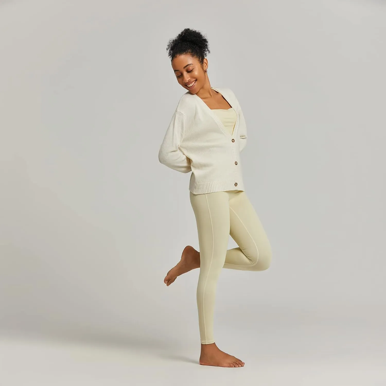 Women's Polylana Cashmere V Neck Oversized Cardigan Essentials Sweater with Long Sleeve