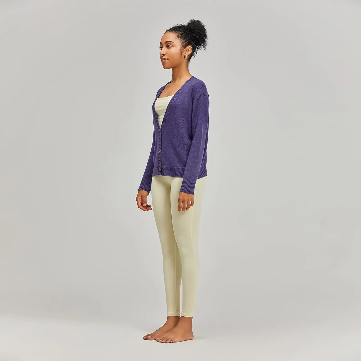 Women's Polylana Cashmere V Neck Oversized Cardigan Essentials Sweater with Long Sleeve