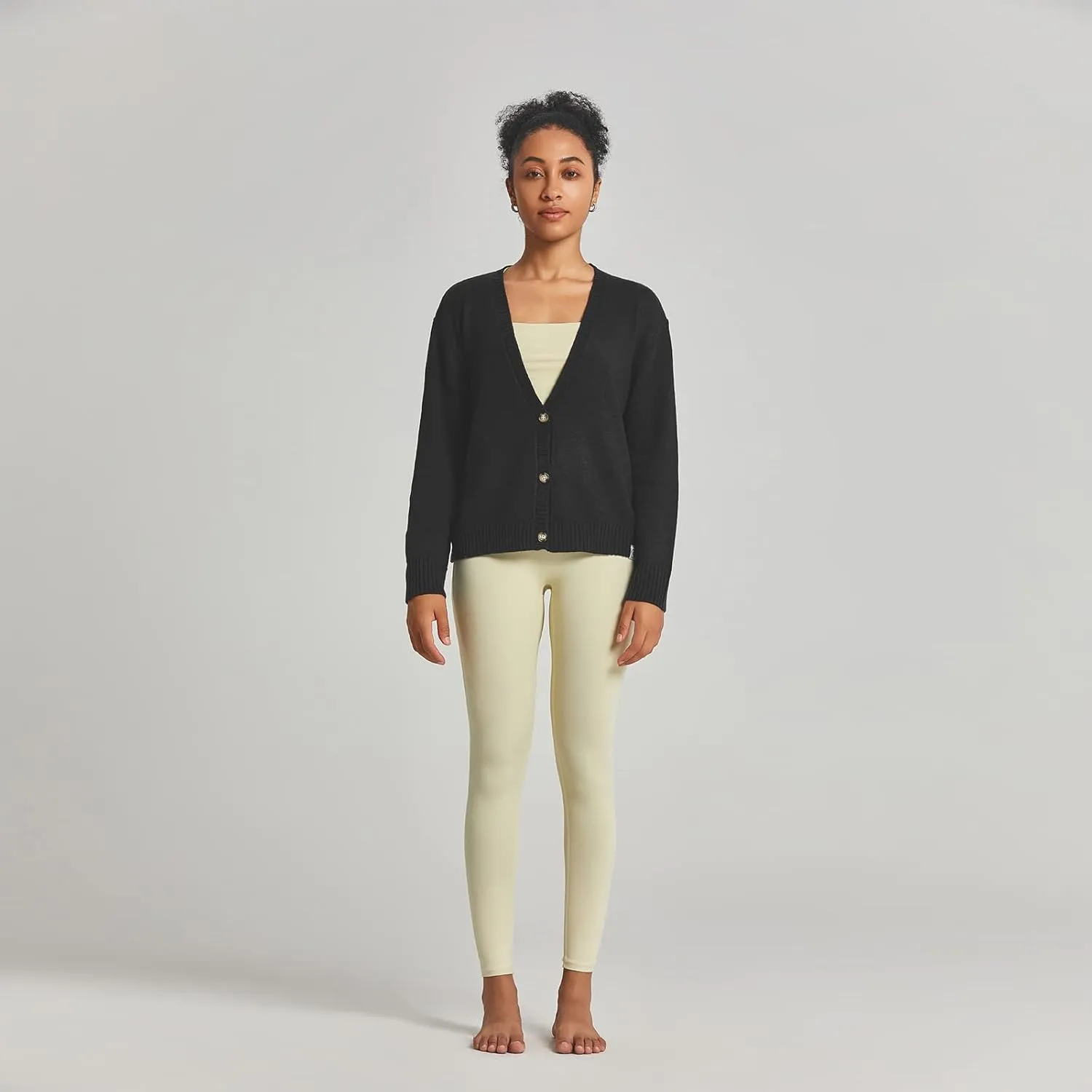 Women's Polylana Cashmere V Neck Oversized Cardigan Essentials Sweater with Long Sleeve