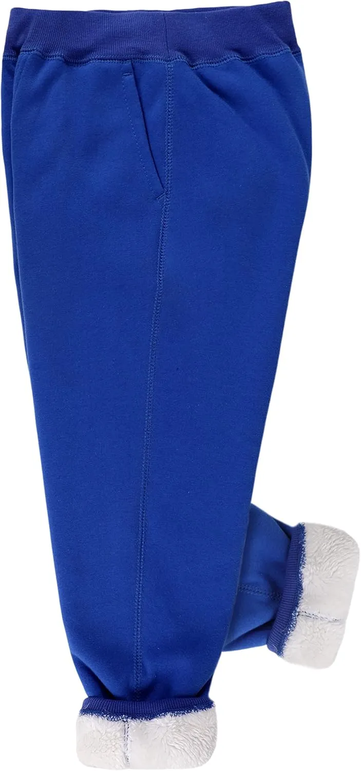 Yeokou Unisex Boys Girls Kid's Sherpa Lined Athletic Jogger Fleece Sweatpants