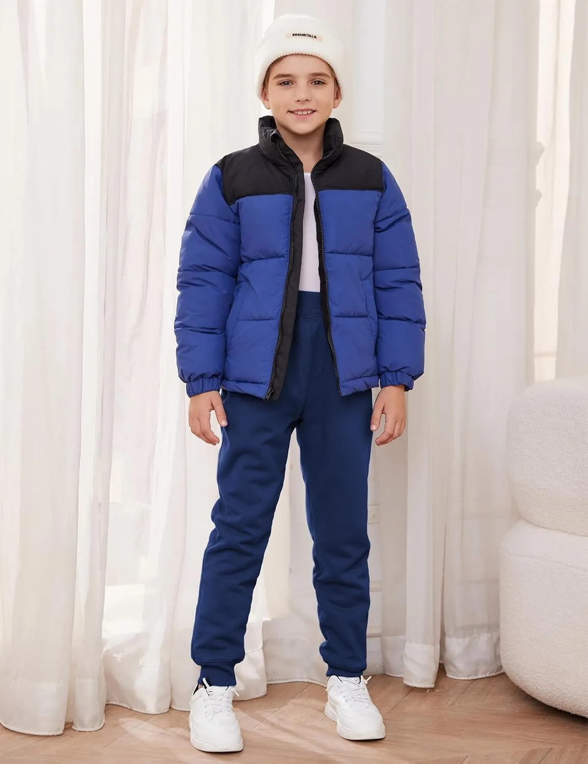 Yeokou Unisex Boys Girls Kid's Sherpa Lined Athletic Jogger Fleece Sweatpants
